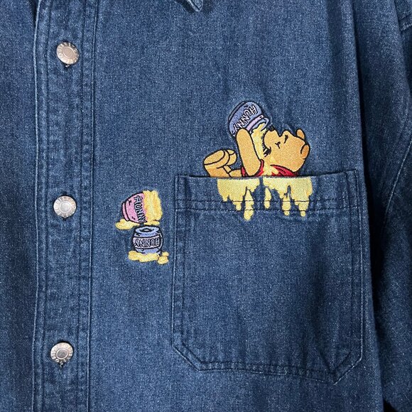 Disney Winnie The Pony Denim Shirt - Men's Size XXL - Blue - Picture 4 of 7
